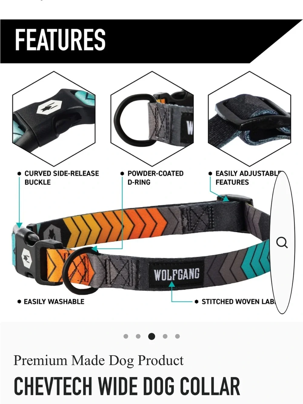 Wolfgang Chevtech Comfort Dog Harness, Leash & Collar in Teal, Orange & Yellow